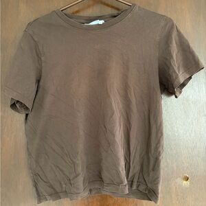 Weekday Brown Short Sleeve Crewneck Tee
